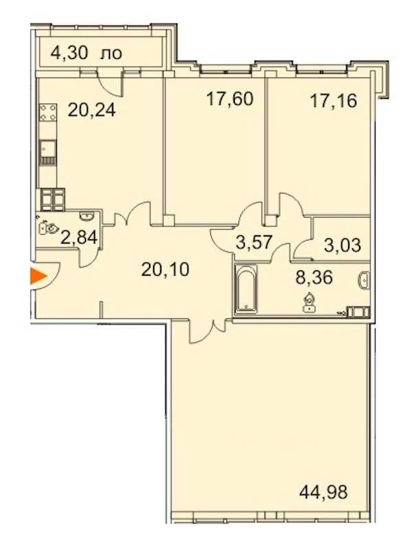 Трехкомнатная квартира в : площадь 141.6 м2 , этаж: 3 – купить в Санкт-Петербурге